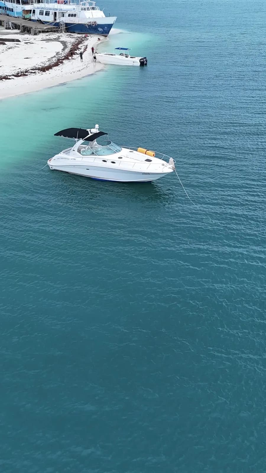 Guests enjoying a private yacht day on bright Caribbean water